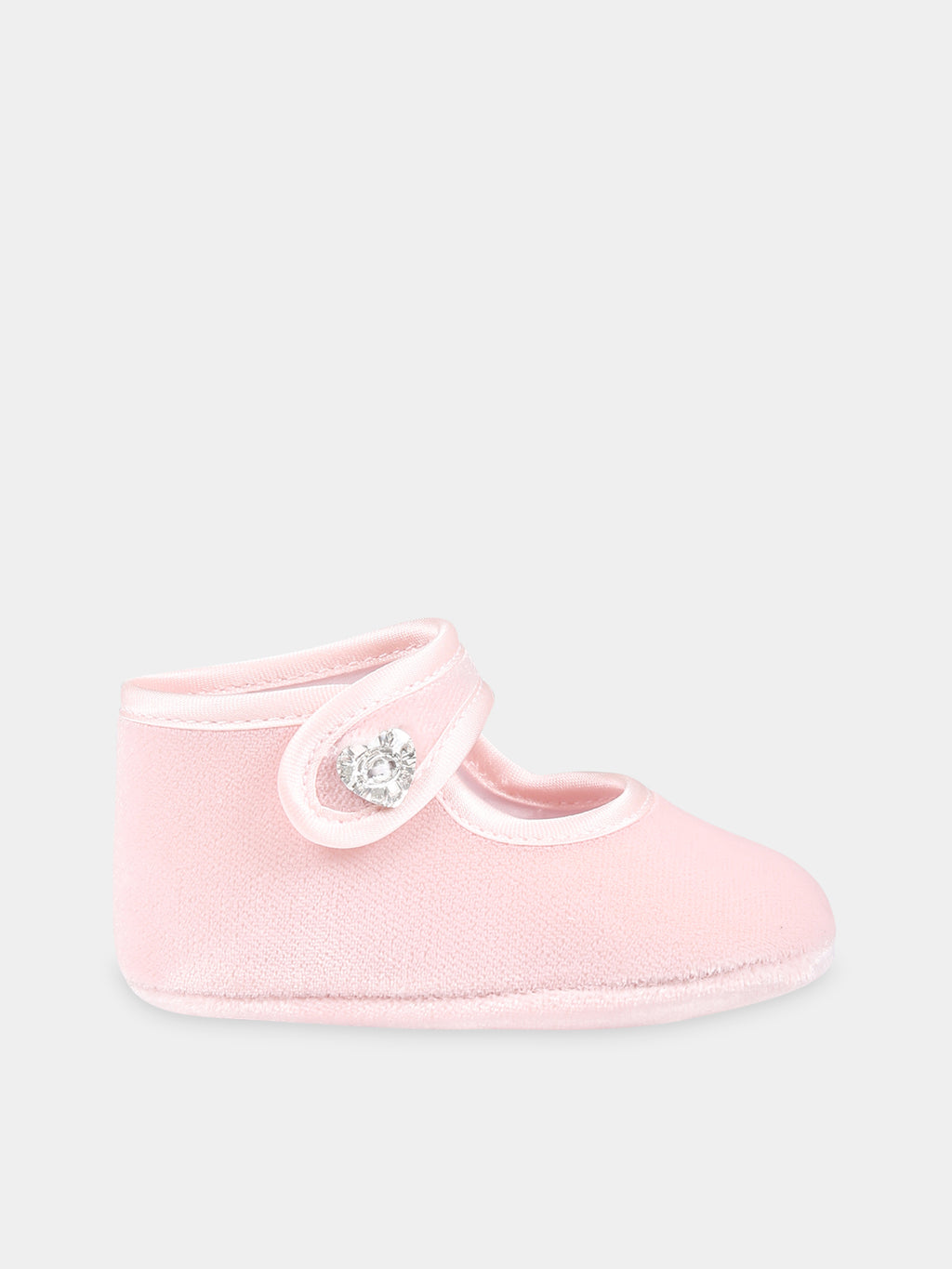 Pink flat shoes for baby girl with hearts